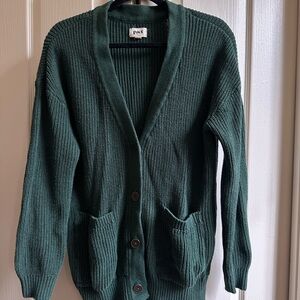 Dark Green Knit Cardigan